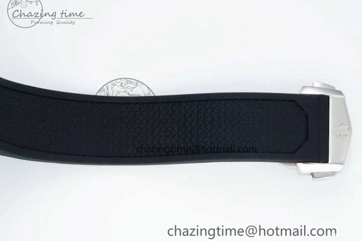 0706 TopPick Speedmaster Racing Master SS HKF Best Edition White Black Dial on Black Rubber Strap A 7813